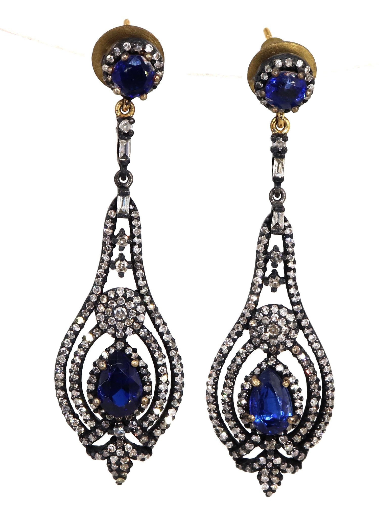 Very Beautiful Kyanite Designer Earring Gold
