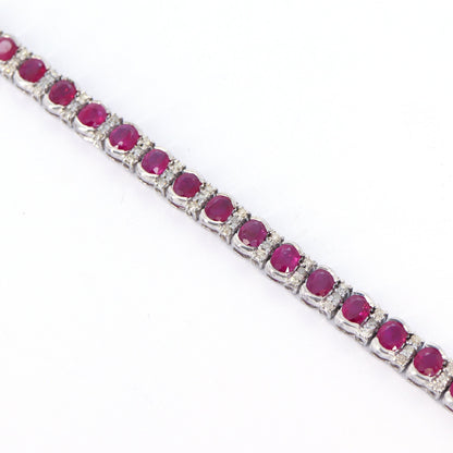 Ruby Cubic Zircon Bracelet Silver
