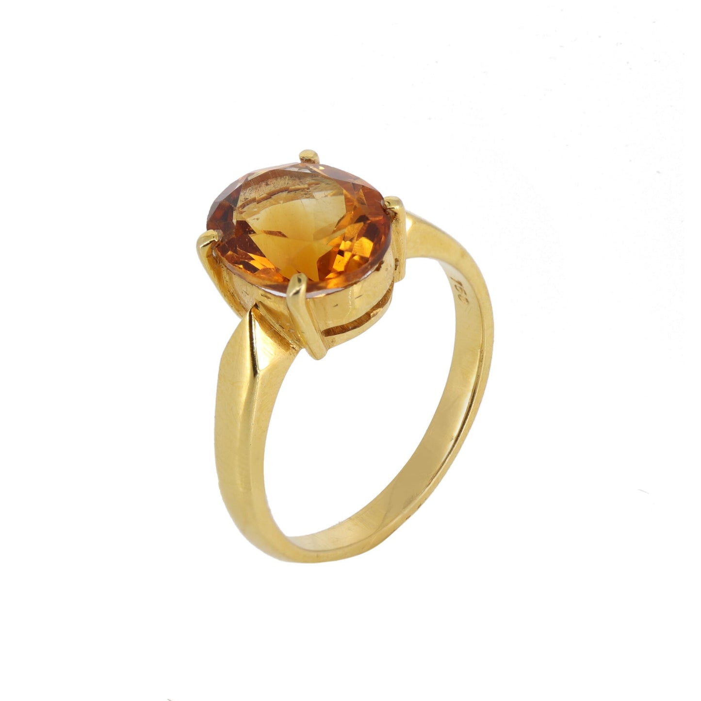 Yellow Citrine Ring 18K Gold