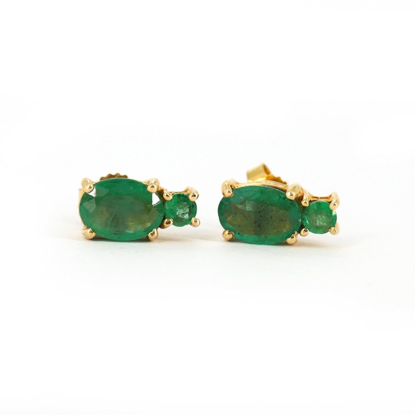 Real Studs May Emerald Stud Minimalist Earring 14K Gold