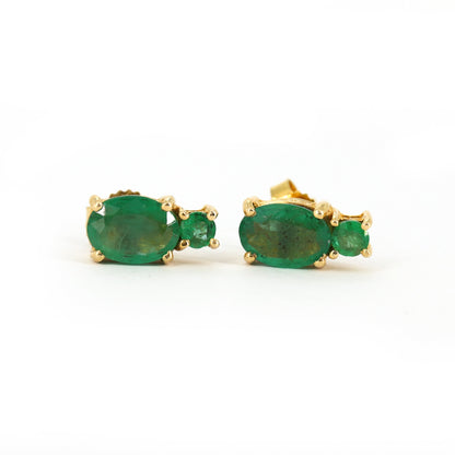 Real Studs May Emerald Stud Minimalist Earring 14K Gold