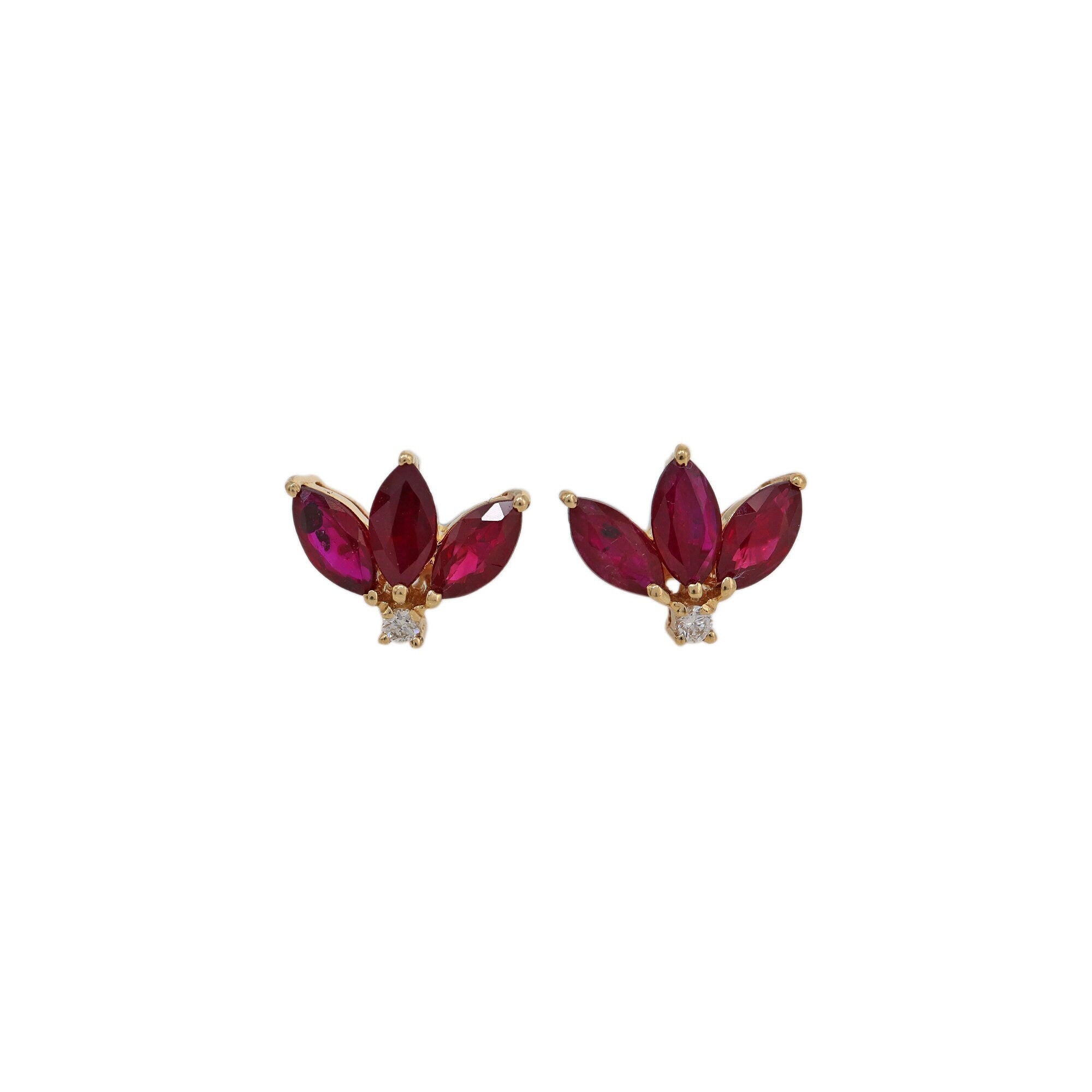 Ruby Lotus Earring