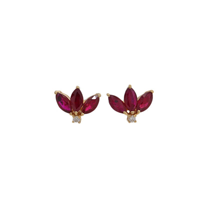 Ruby Lotus Earring
