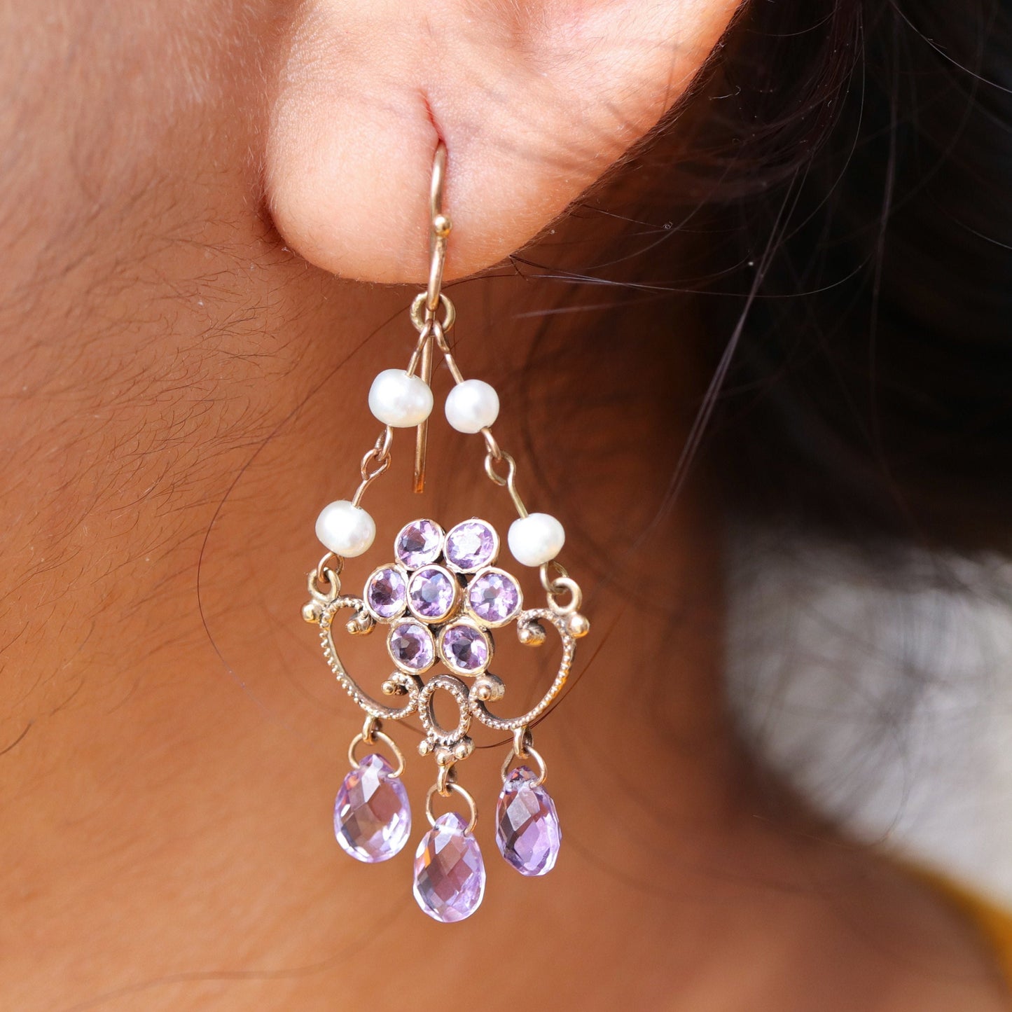 Chandalier 9K Yellow Earring Gold