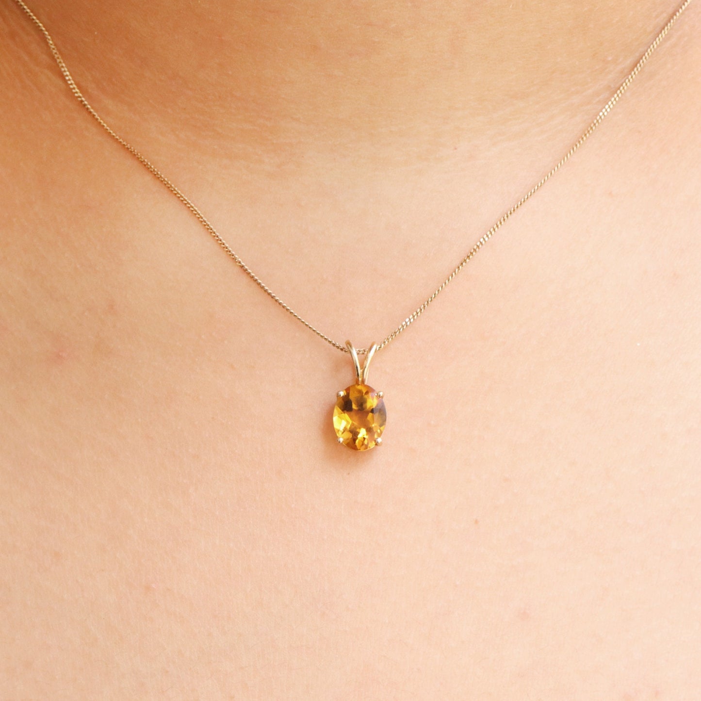 Citrine November Jewelry Yellow Jewellery Citrine Necklace 14K Gold