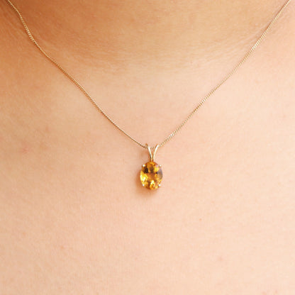 Citrine November Jewelry Yellow Jewellery Citrine Necklace 14K Gold
