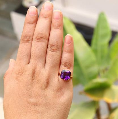 Yellow Amethyst Ring 18K Gold