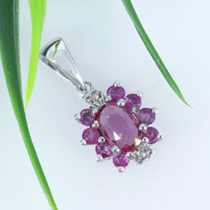 Pink Ruby Pendant 14K Gold