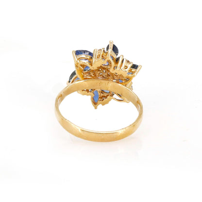 Sapphire & Yellow Ring 14K Gold