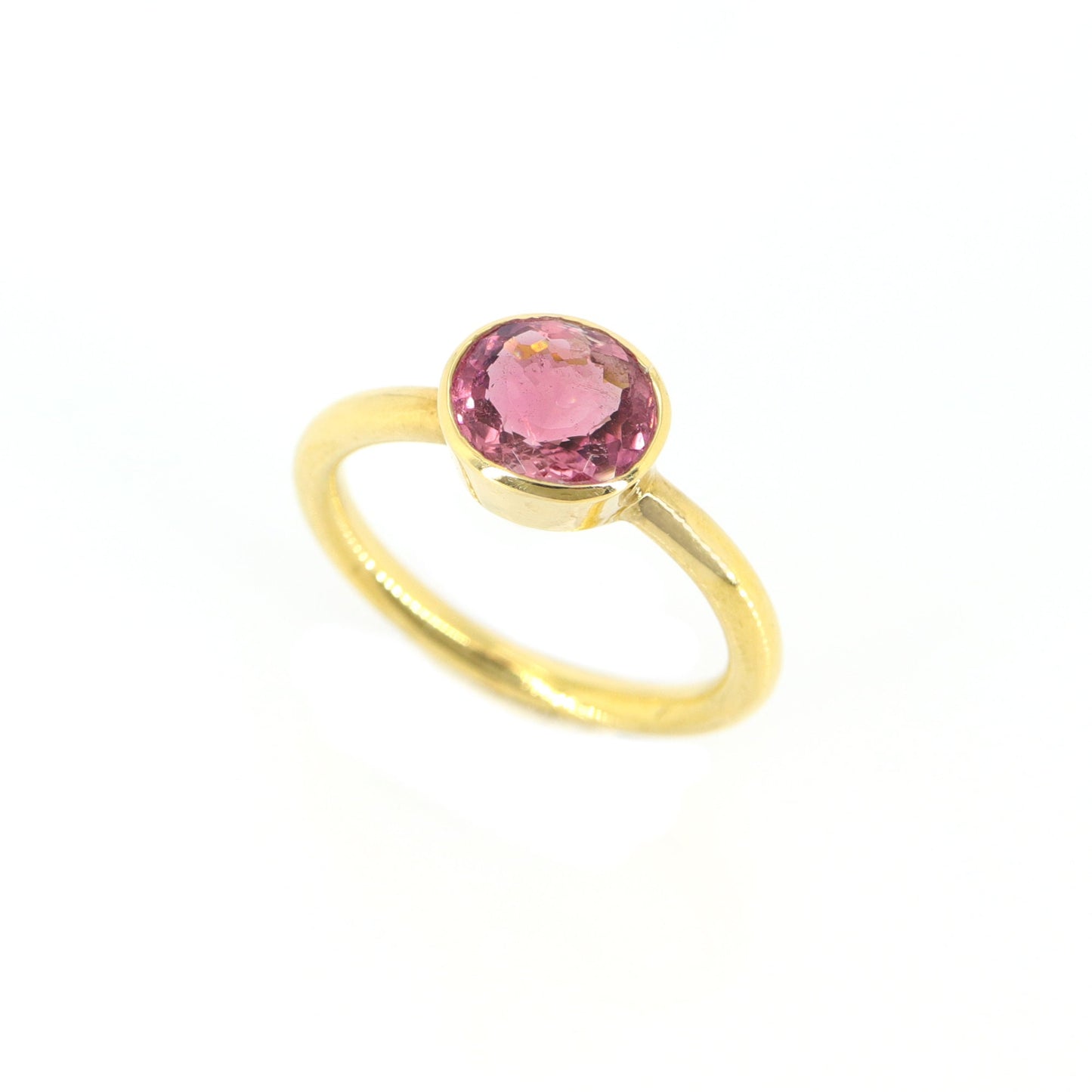 Pink Tourmaline Stacking Ring 18K Gold