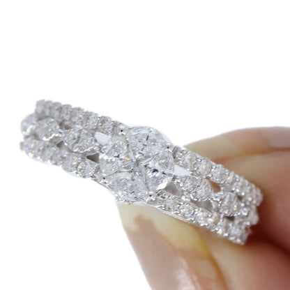 Cathedral White Ring 18K Gold