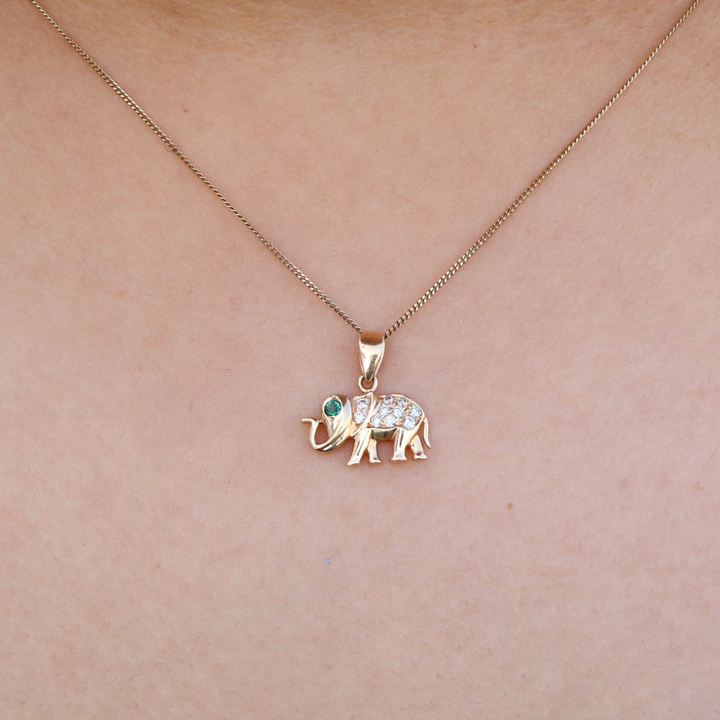 Elephant Pendant 14K Gold