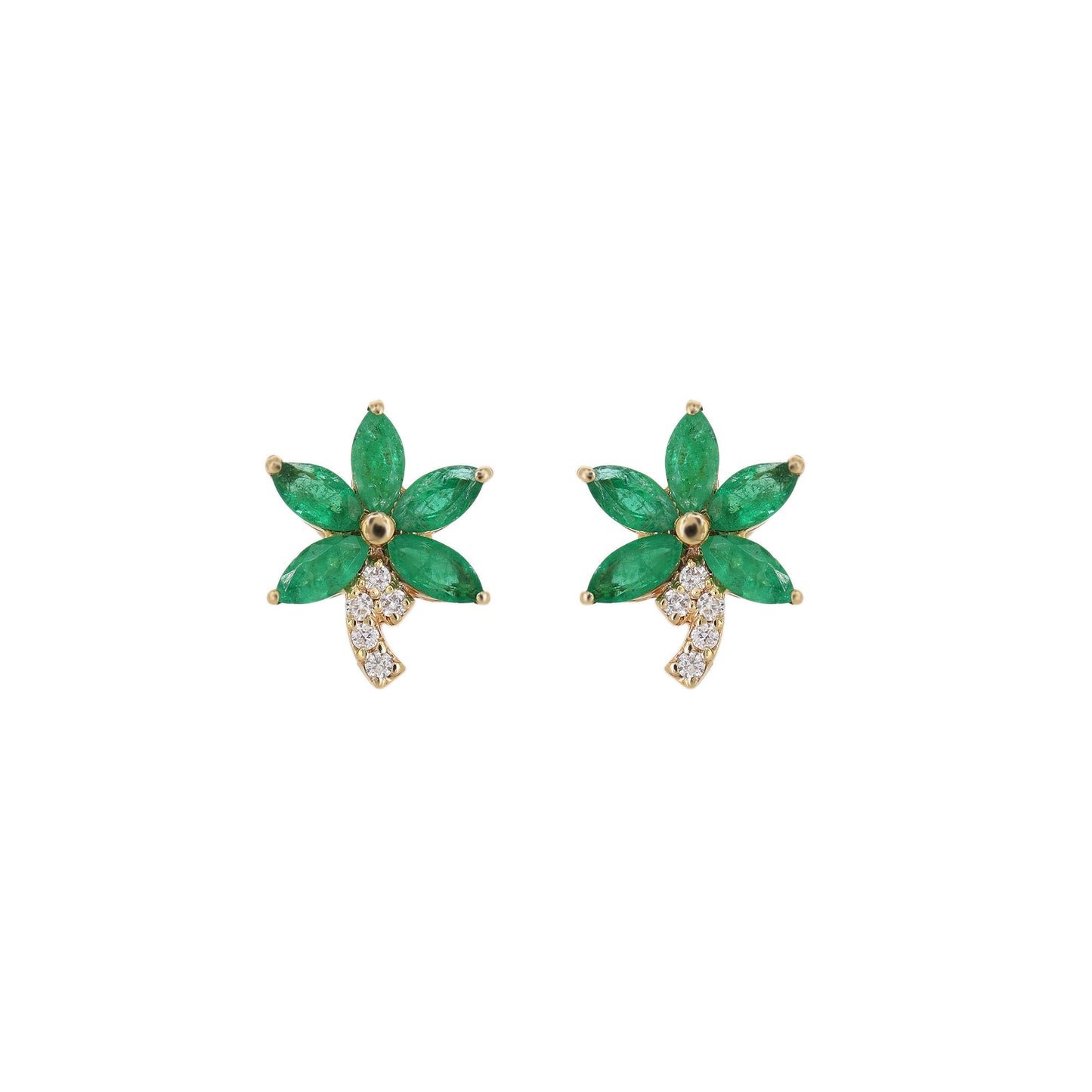 Emerald Stud Earring 14K Gold
