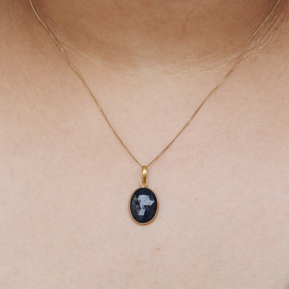 Yellow Blue Sapphire Necklace 18K Gold
