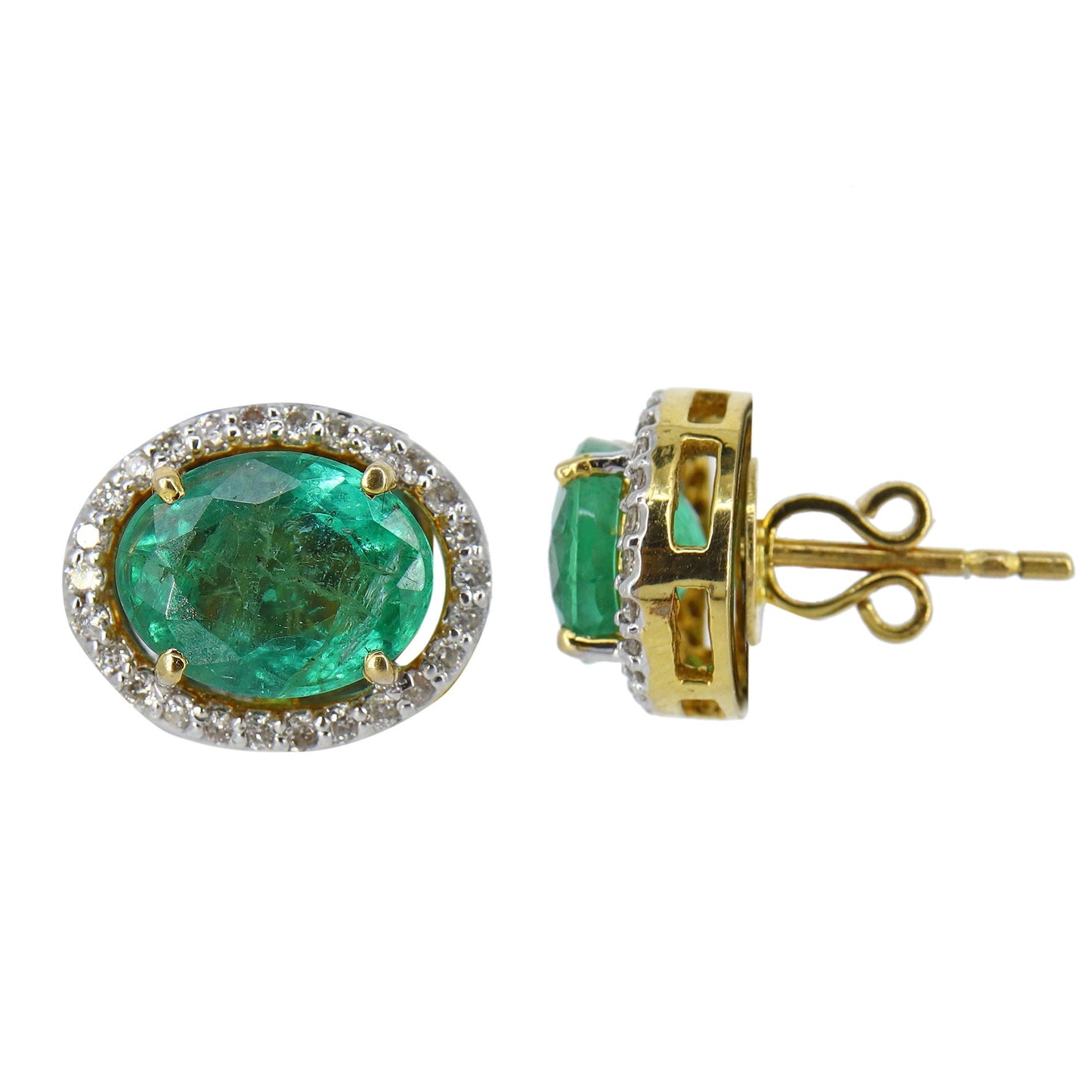 Halo Emerald Earring 18K Gold