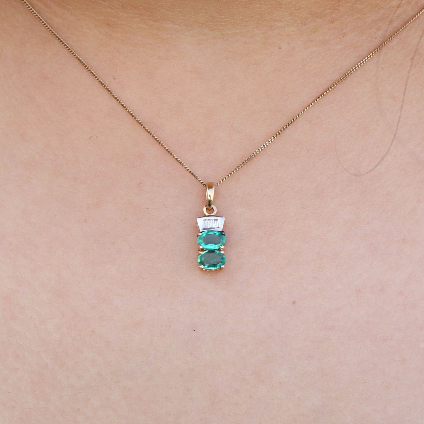 Emerald Pendant 14K Gold