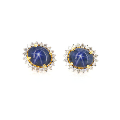 Blue Star Sapphire Jewelry Women Star Sapphire & Pendant 14K Gold