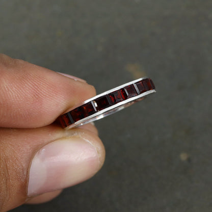 Garnet Ring Silver