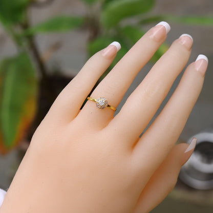 Yellow Studded Real Ring 18K Gold