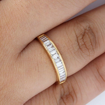 Promise Band Yellow Baguette & Tapered Cut Ring 14K Gold