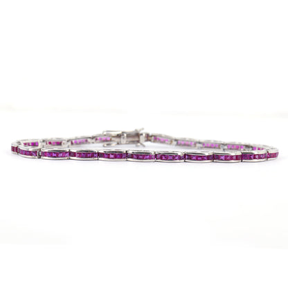 Ruby Gemstone Bracelet Silver