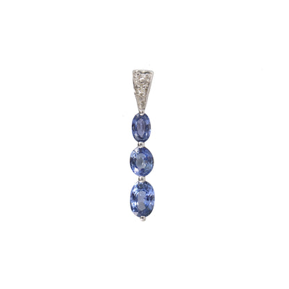 Blue Sapphire Pendant 14K Gold