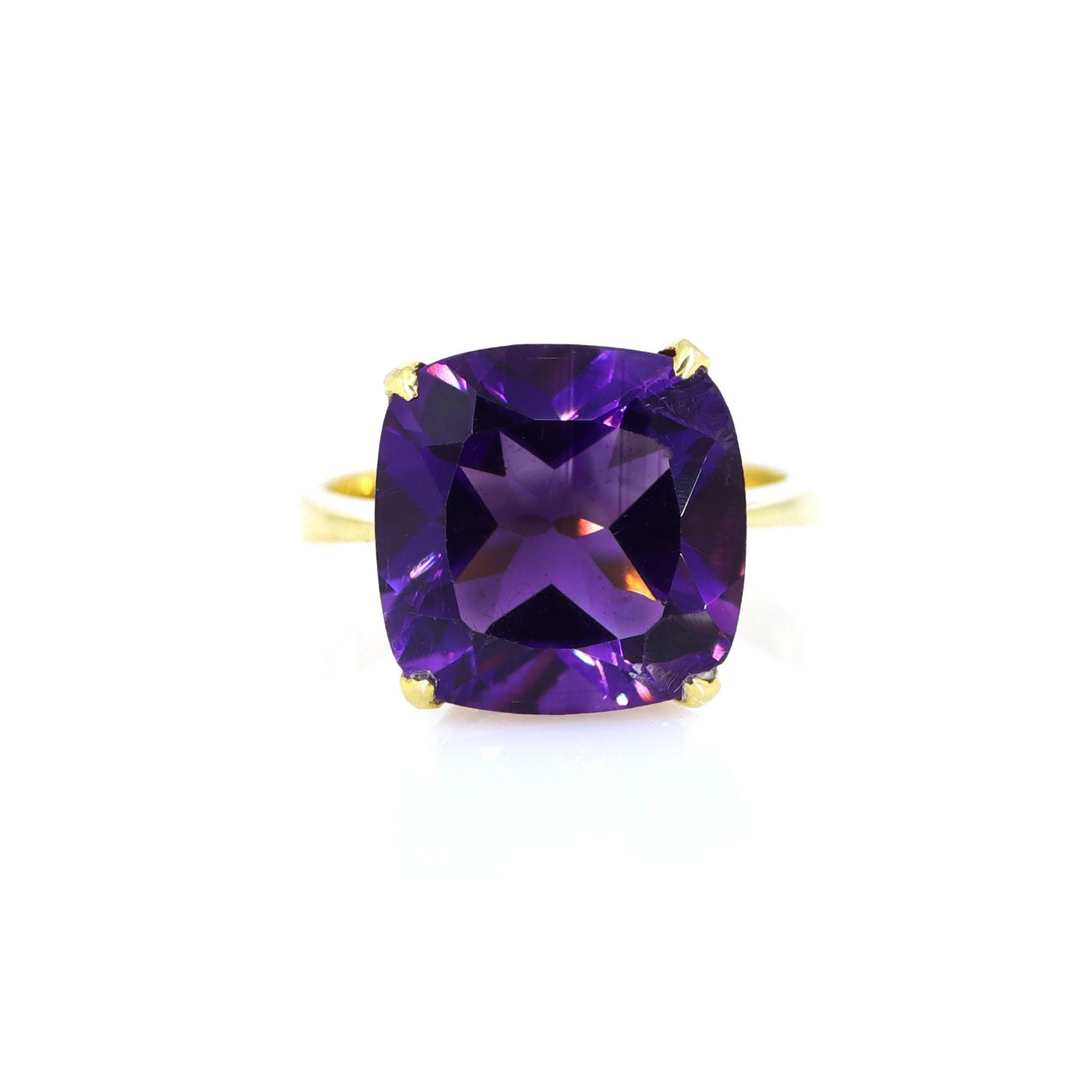 Yellow Amethyst Ring 18K Gold