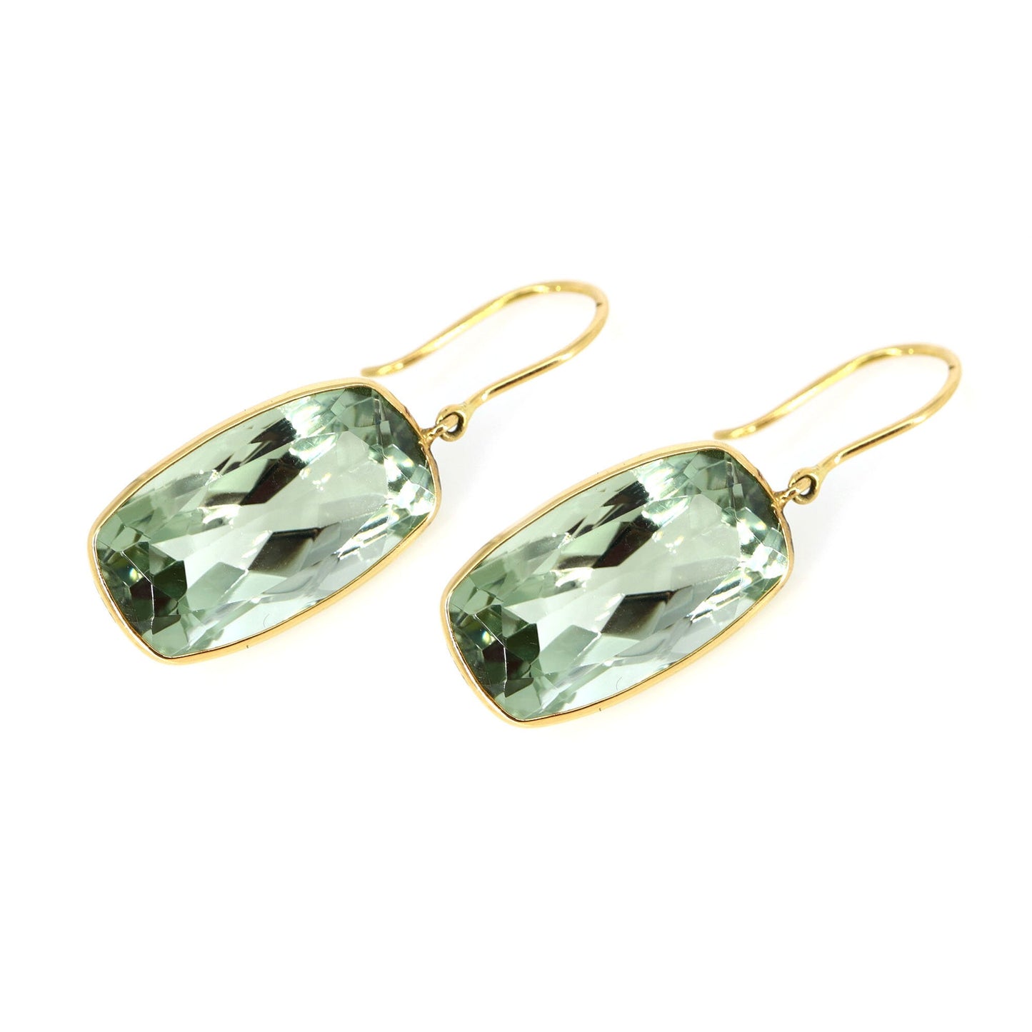 Yellow Green Amethyst Earring 18K Gold