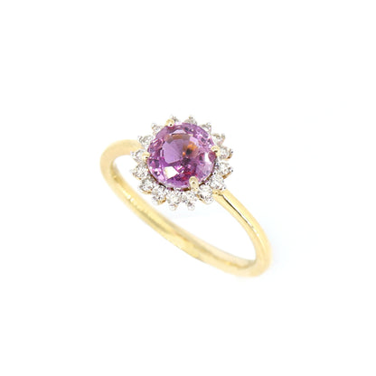 Pink Sapphire Gemstone Ring 14K Gold
