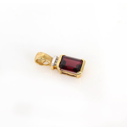 Garnet Pendant 14K Gold