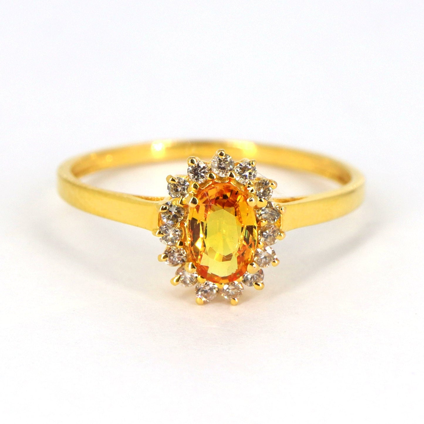 White/Yellow Cluster Engagement Ring 14K Gold