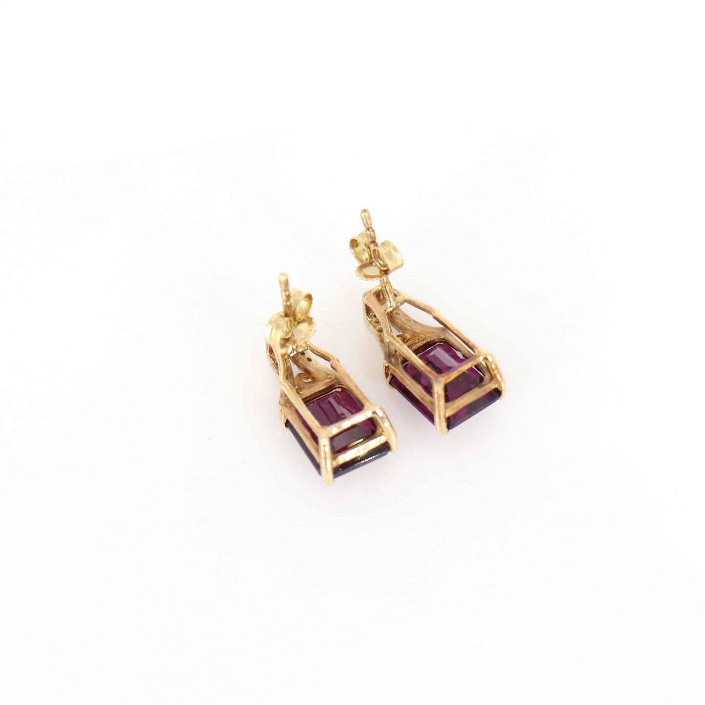 Rohdolite Garnet & Studs Yellow Earring 14K Gold