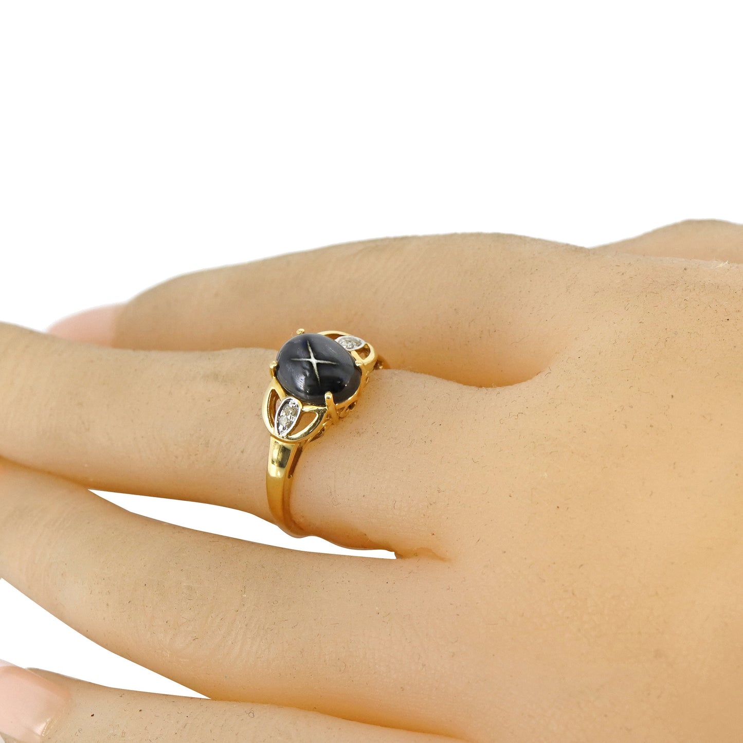 Black Star Ring 14K Gold