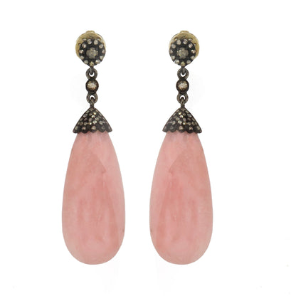 Pink Opal Gemstone Victorian Earring