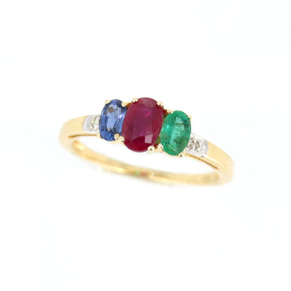 Multi Gemstone Ring 14K Gold