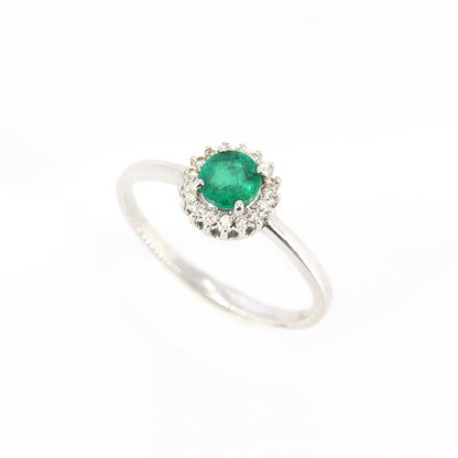 Dainty Emerald Ring 14K Gold