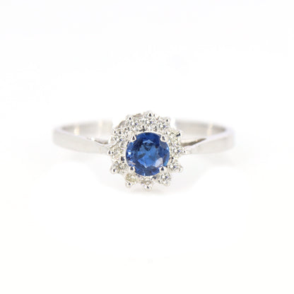 Blue Sapphire Jewelry White Jewelry Blue Sapphire Earring 18K Gold