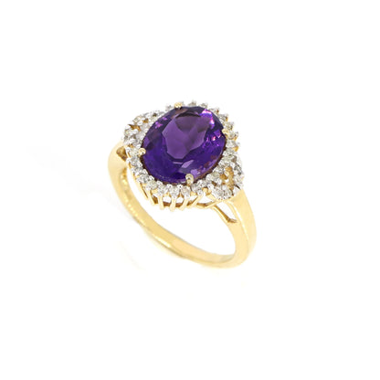 Unique Amethyst Ring 14K Gold