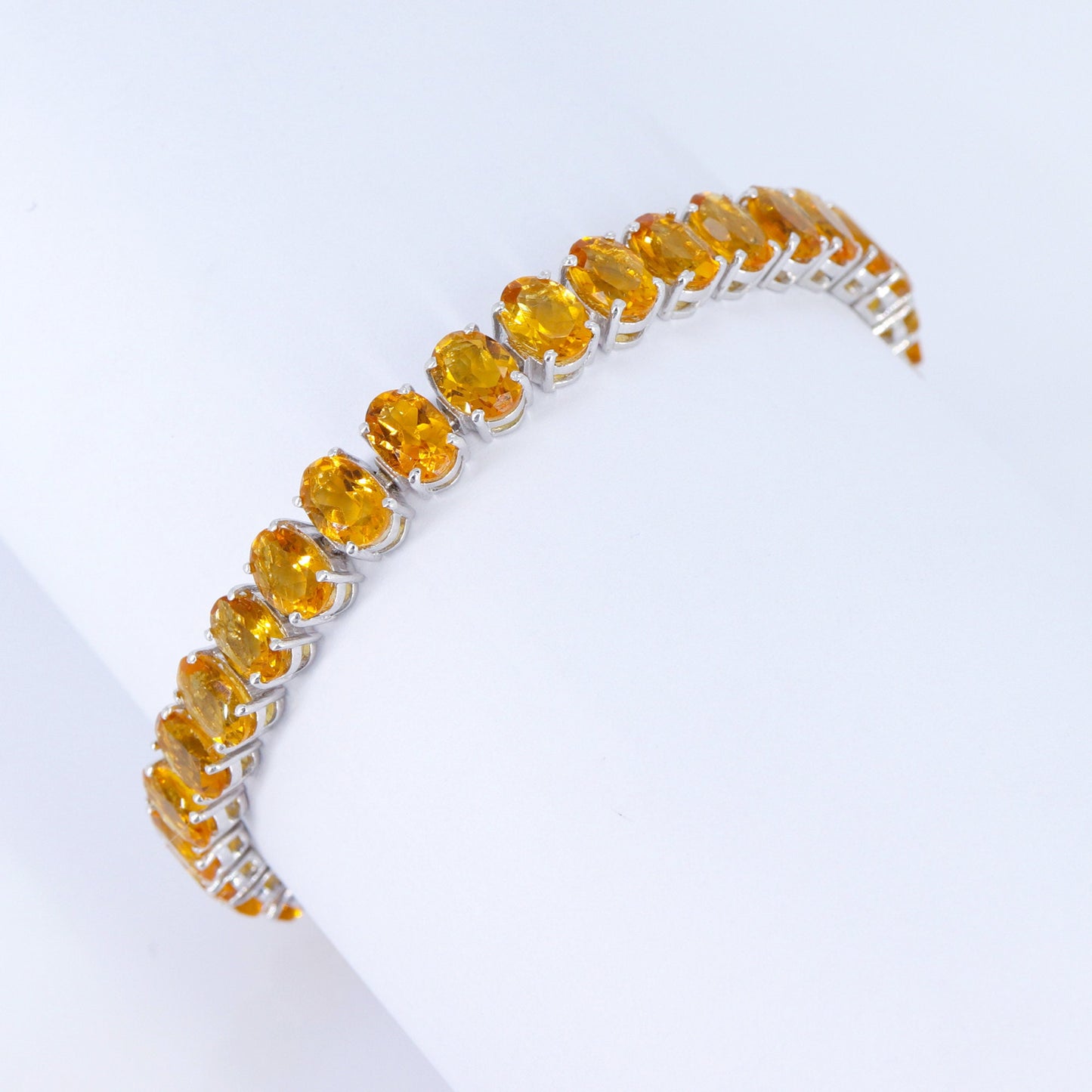Citrine Stone Bracelet Silver