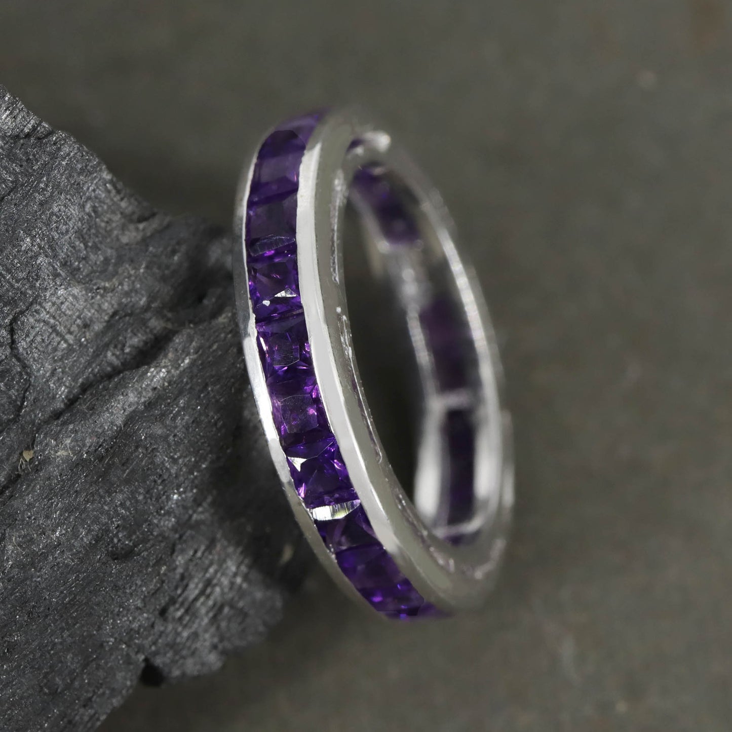 Amethyst Gemstone Ring Silver