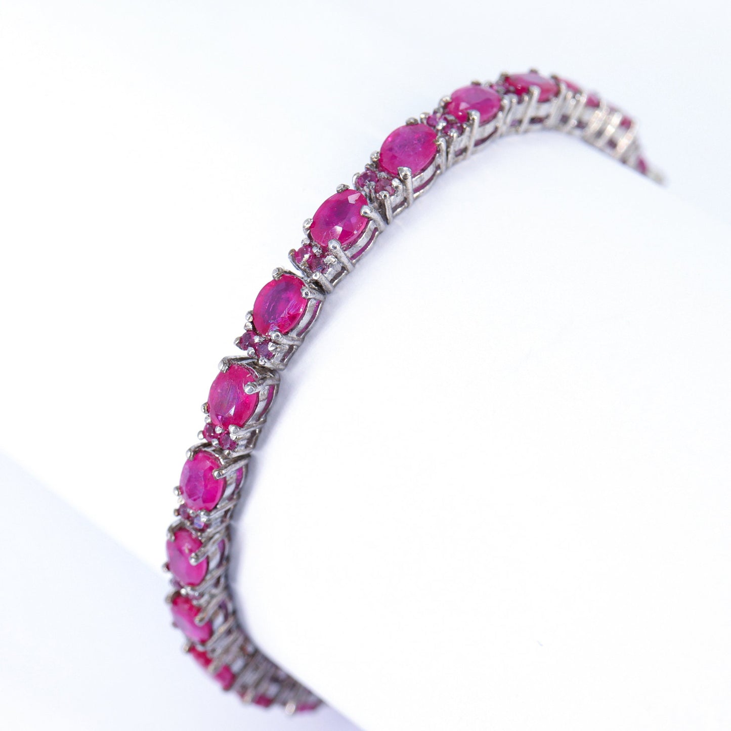 Ruby Gemstone Bracelet Silver