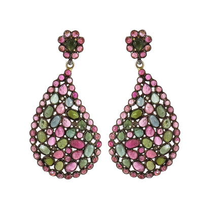 Multi Color Tourmaline Earring