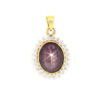 Yellow Vintage Design Ruby Pendant 14K Gold