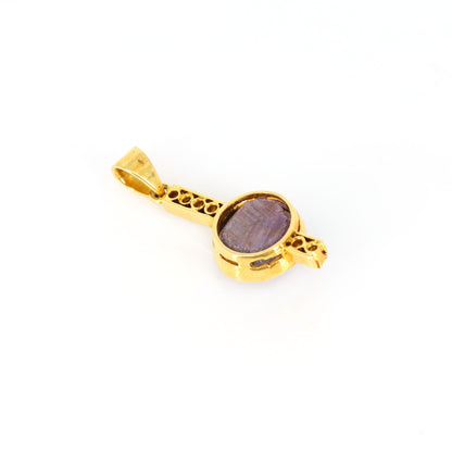 Star Ruby Pendent Necklace 18K Gold