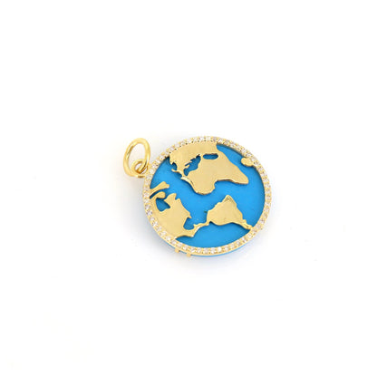 Earth Charm Pendant 14K Gold
