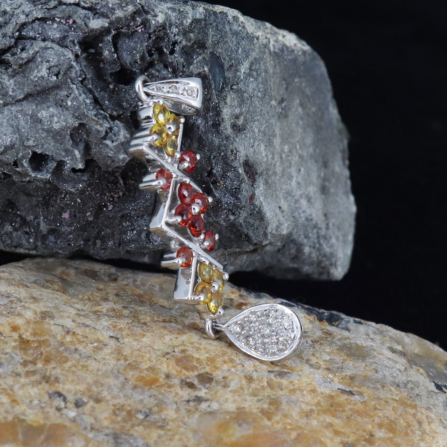 Yellow & Orange Sapphire Pendant