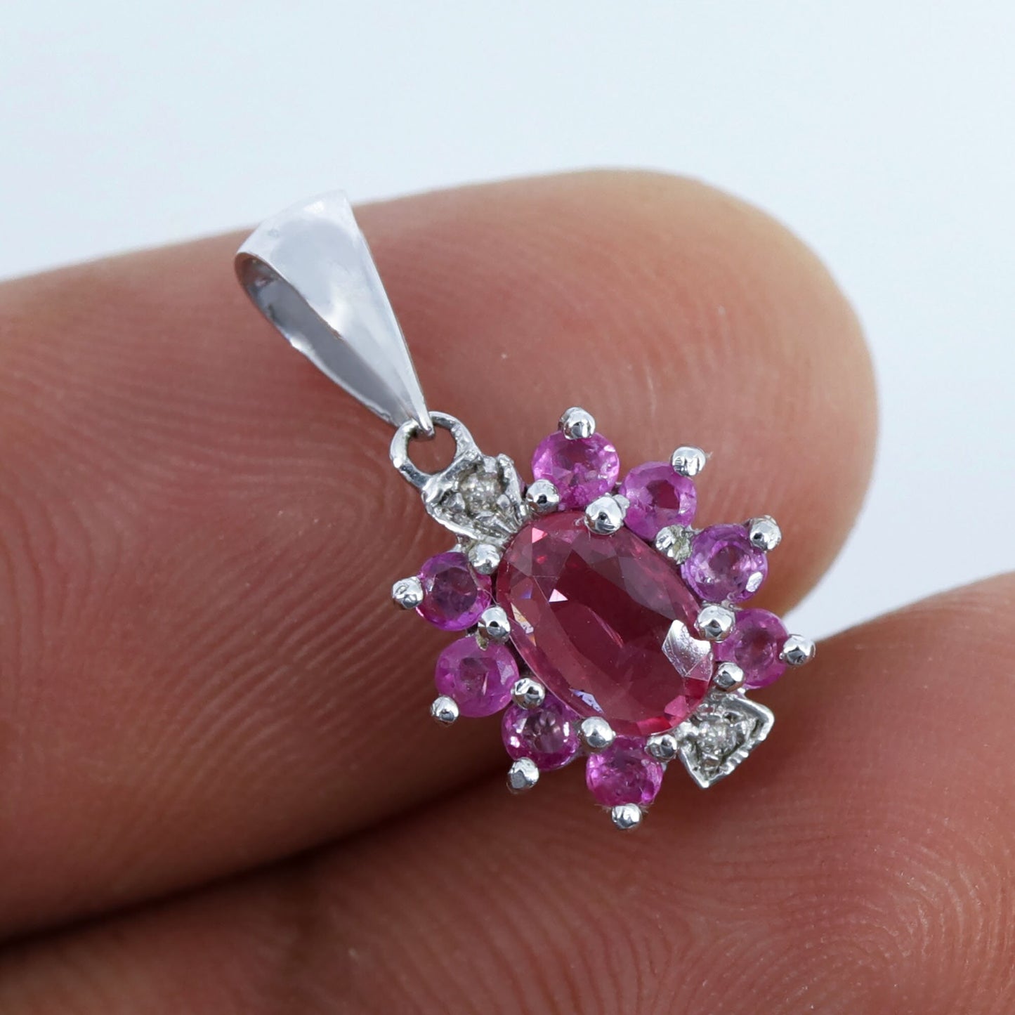 Pink Ruby Pendant 14K Gold