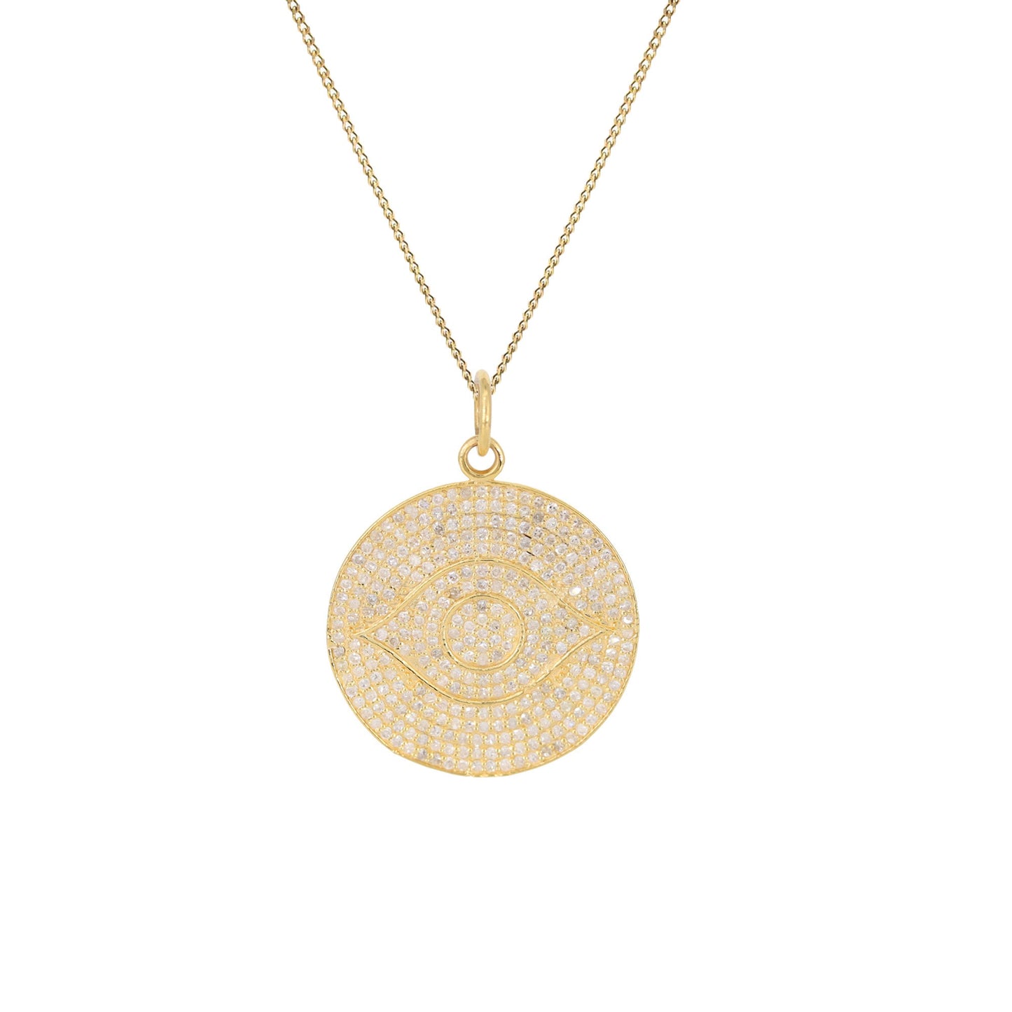 Real Evil Eye Pendant 14K Gold