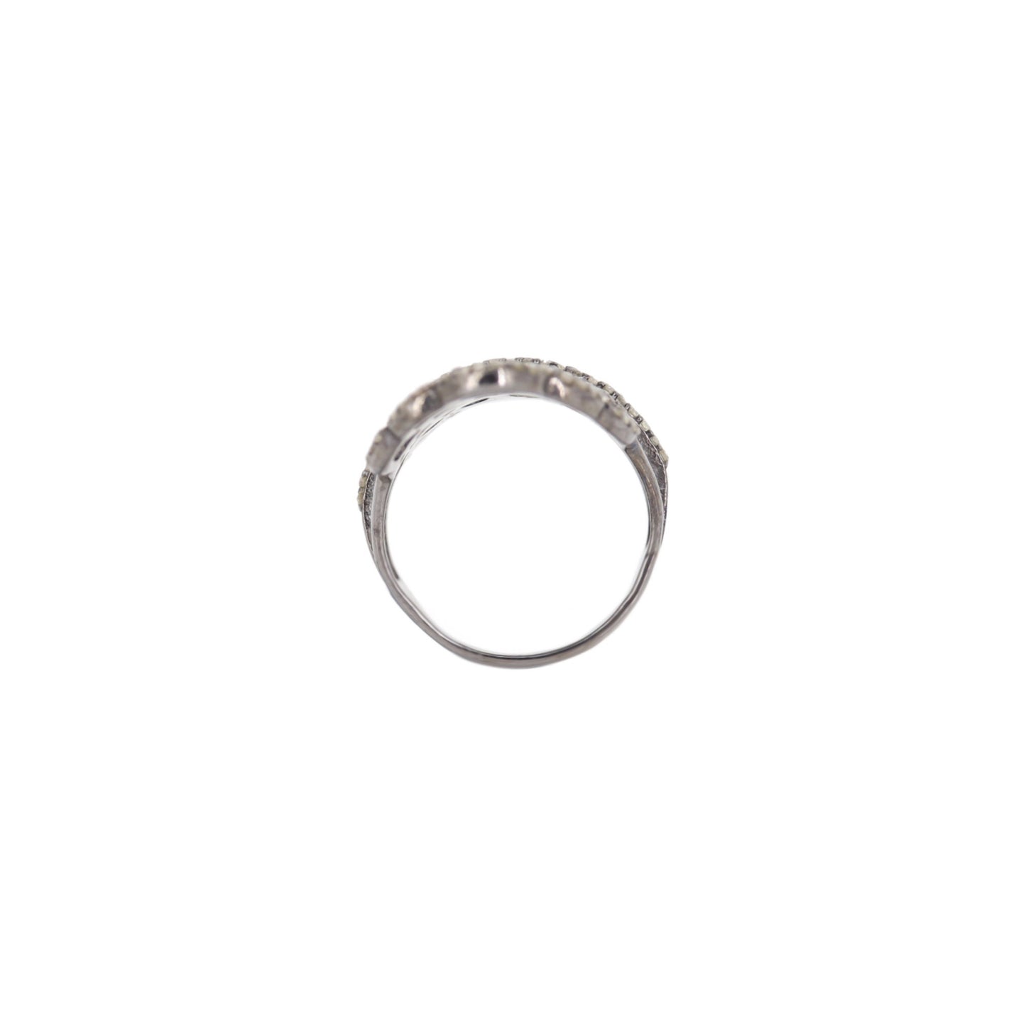 Pave Filigree Women'S Ring Silver