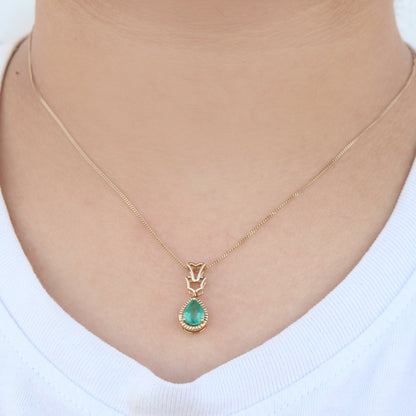 Emerald Pendant 14K Gold